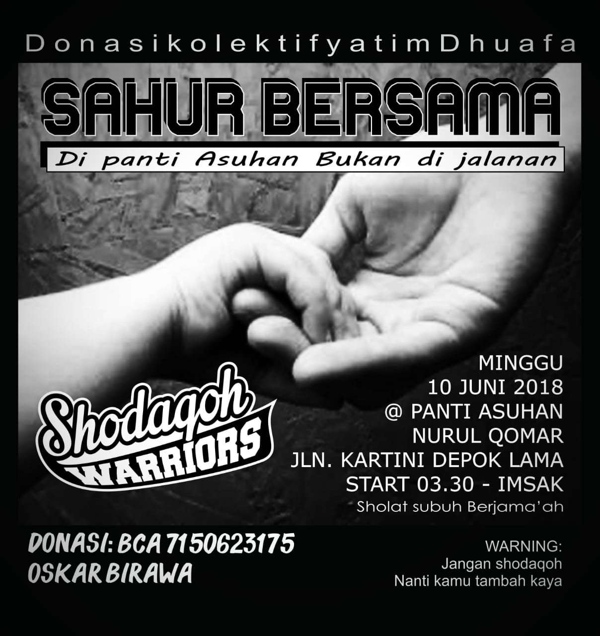 SAHUR BERSAMA ANAK YATIM DI PANTI NURUL QOMAR – 10 JUNI 2018